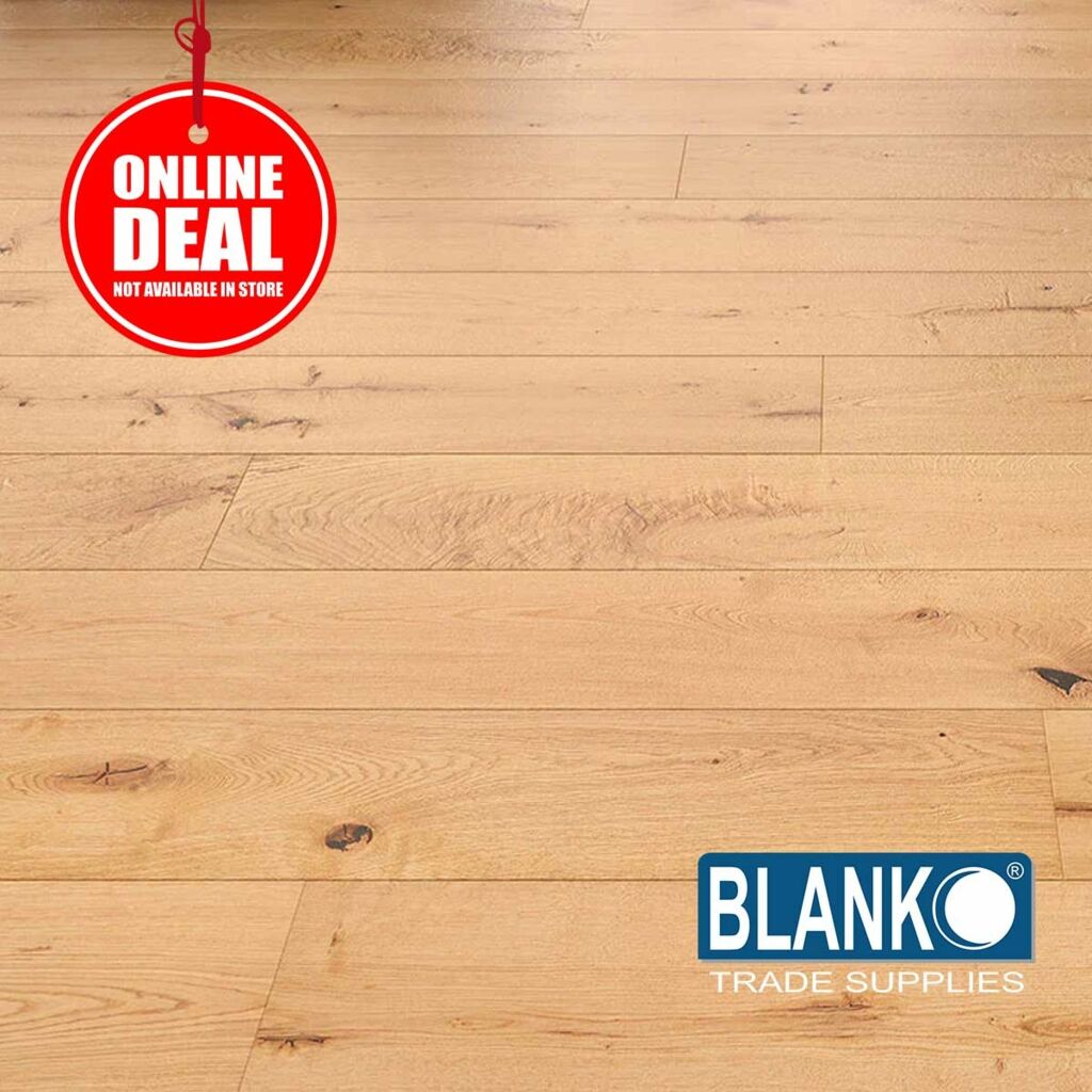 Blanko Budget Luminous Lily Engineered Oak Flooring, Brushed & Oiled, Rustic, 190x14x1900mm