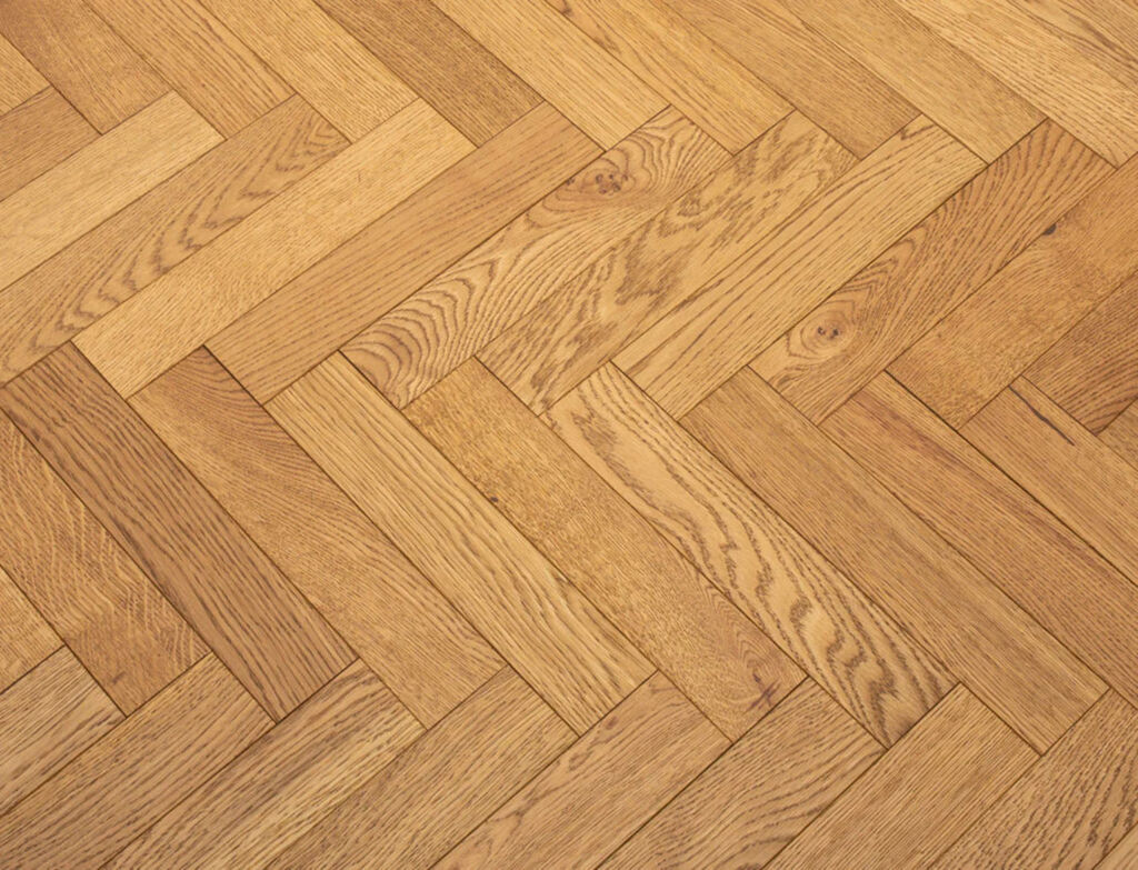 Trofors Engineered Oak Flooring, Herringbone, Rustic, Golden Brushed & Oiled, 80x20x350mm Thumb