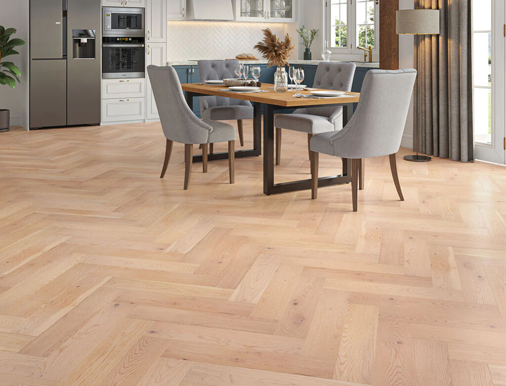 Stavanger Engineered Oak Flooring, Herringbone, Rustic, Invisible Oiled, 125x15x600mm