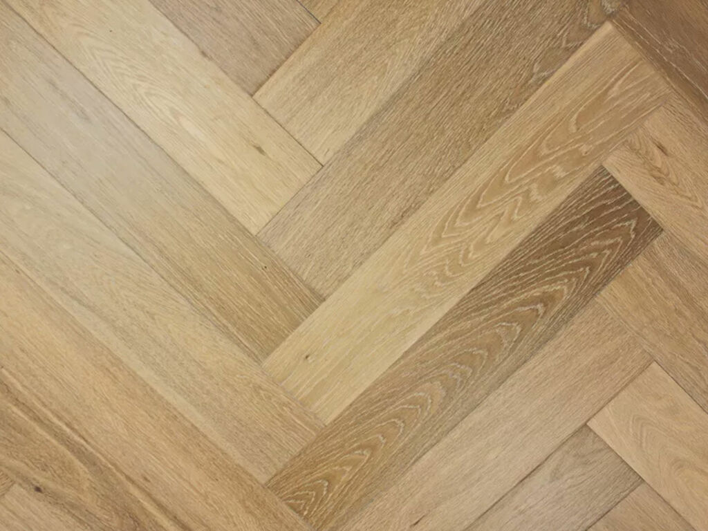 Elka Light Smoked Oak Herringbone Engineered Flooring, 120x14x600mm