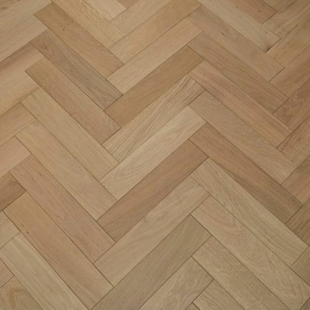 Evergreen Arden Scandinavian Engineered Oak Flooring, Herringbone, Natural, Oiled, 90x14x400mm