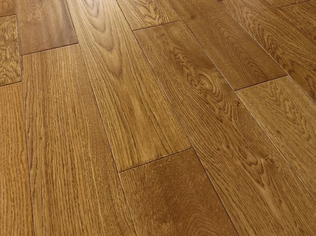 Blanko Budget Casares, Engineered Oak Flooring, Golden, Handscraped & Lacquered, RLx150x18mm