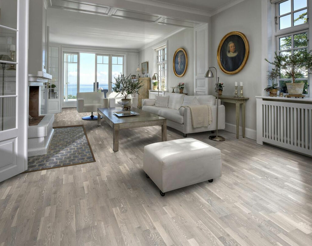 Kahrs Harmony Oak Limestone Engineered Flooring, Brushed & Matt Lacquered, 200x15x2423mm