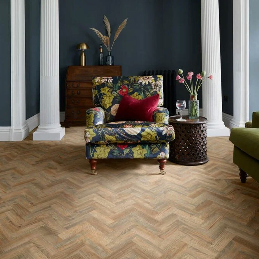Polyflor Camaro Cambridge Parquet Wood Plank Versatile Vinyl Flooring, 76.2x228.6mm Thumb