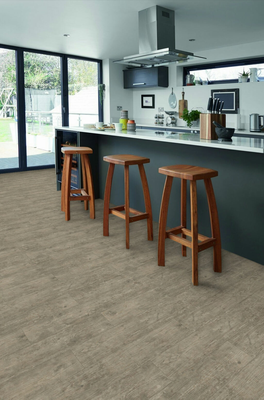 Polyflor Camaro Smoke Brushed Elm Wood Plank Versatile Vinyl Flooring, 152.4x914.4mm