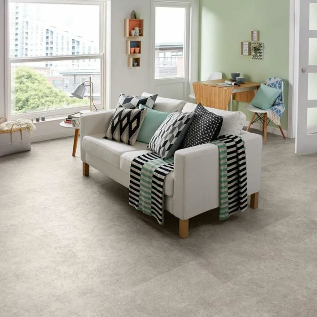 Polyflor Camaro Stone Burnished Concrete Vinyl Flooring, 304.8x609.6mm