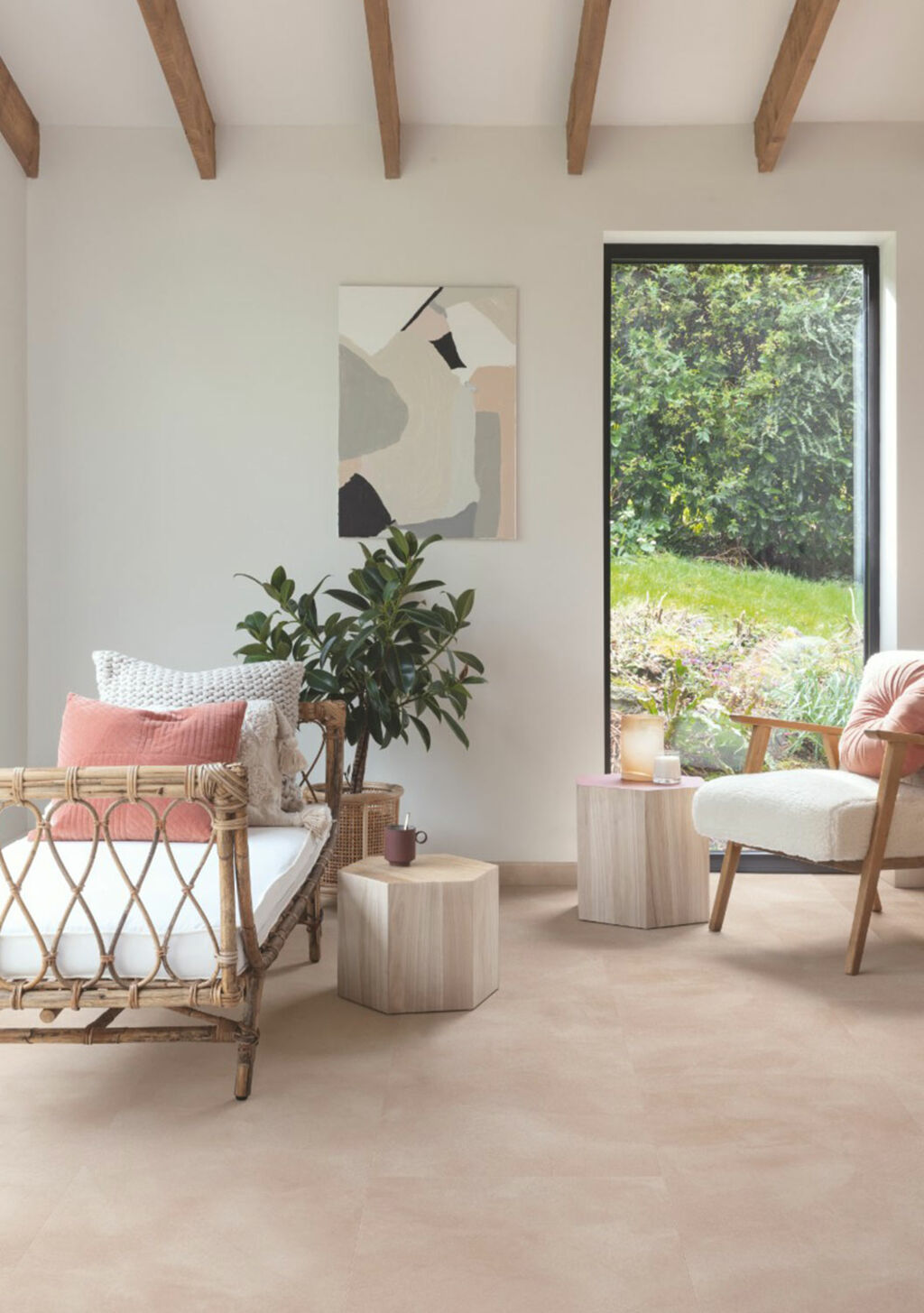 QuickStep Alpha Illume, Soft Blush Vinyl Flooring, 428x6x856mm
