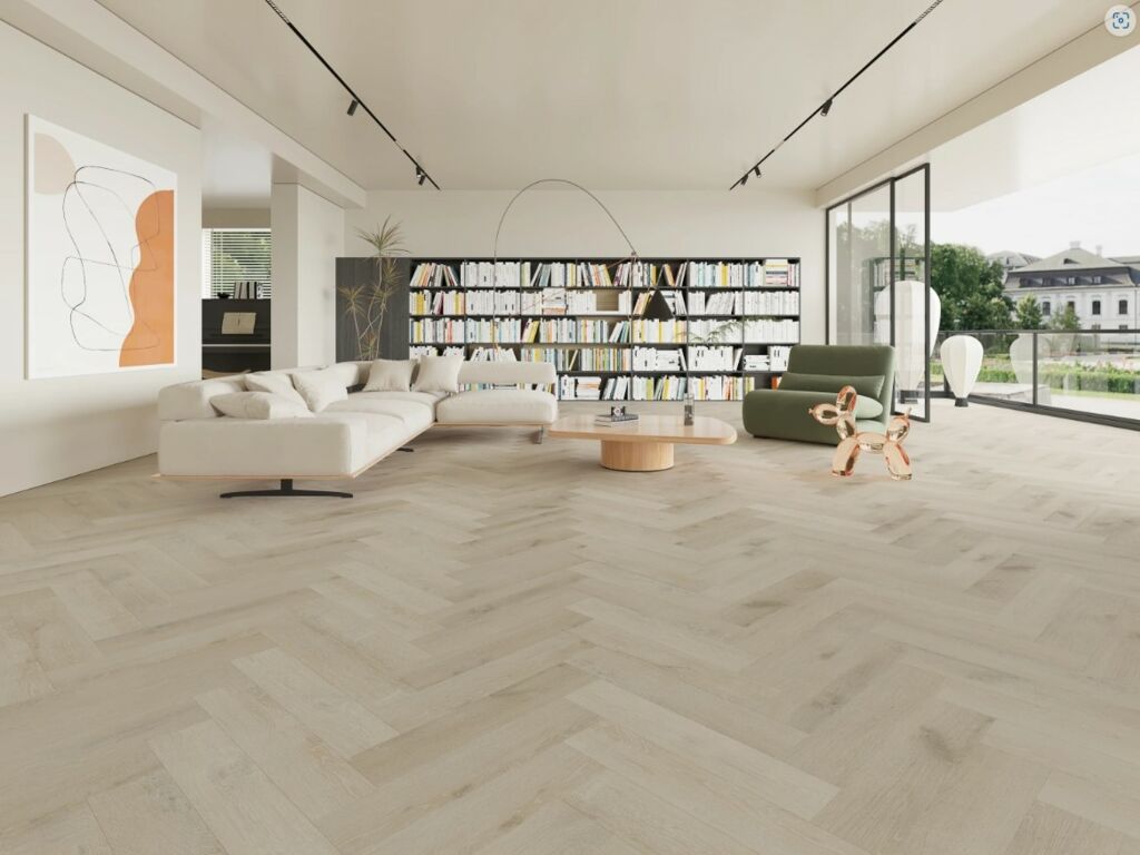 Tradition BML Smoked Grey Herringbone SPC Vinyl Flooring, 126x6.5x630mm