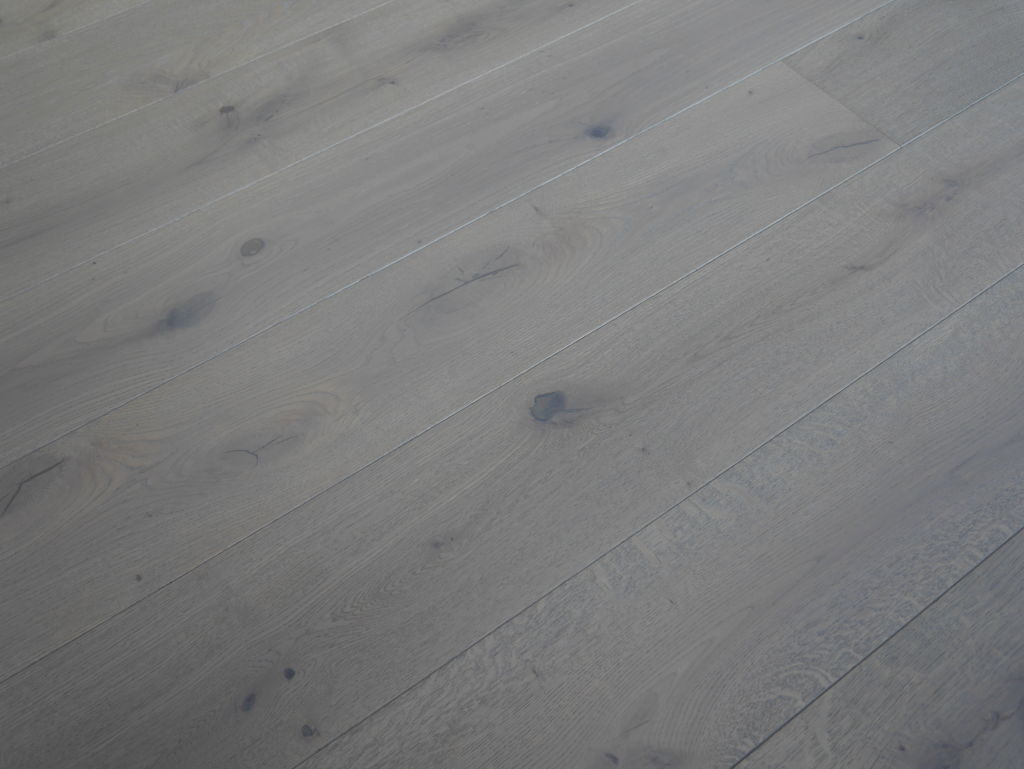 Tradition Dove Grey Engineered Oak Parquet Flooring, Rustic, Brushed, Matt Lacquered 190x14x1900mm