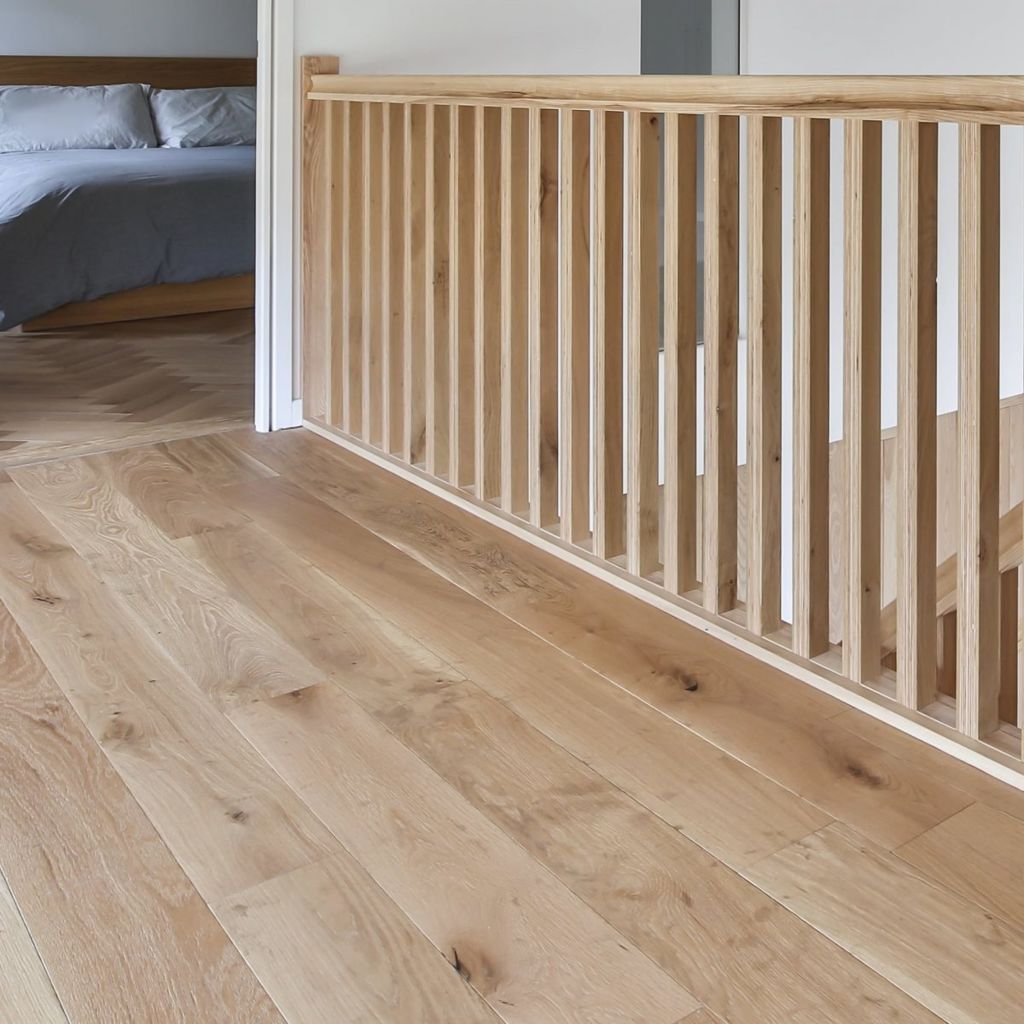 V4 Alpine, Upland Oak Engineered Flooring, Rustic, Brushed, UV Oiled, 150x14x1900mm Thumb