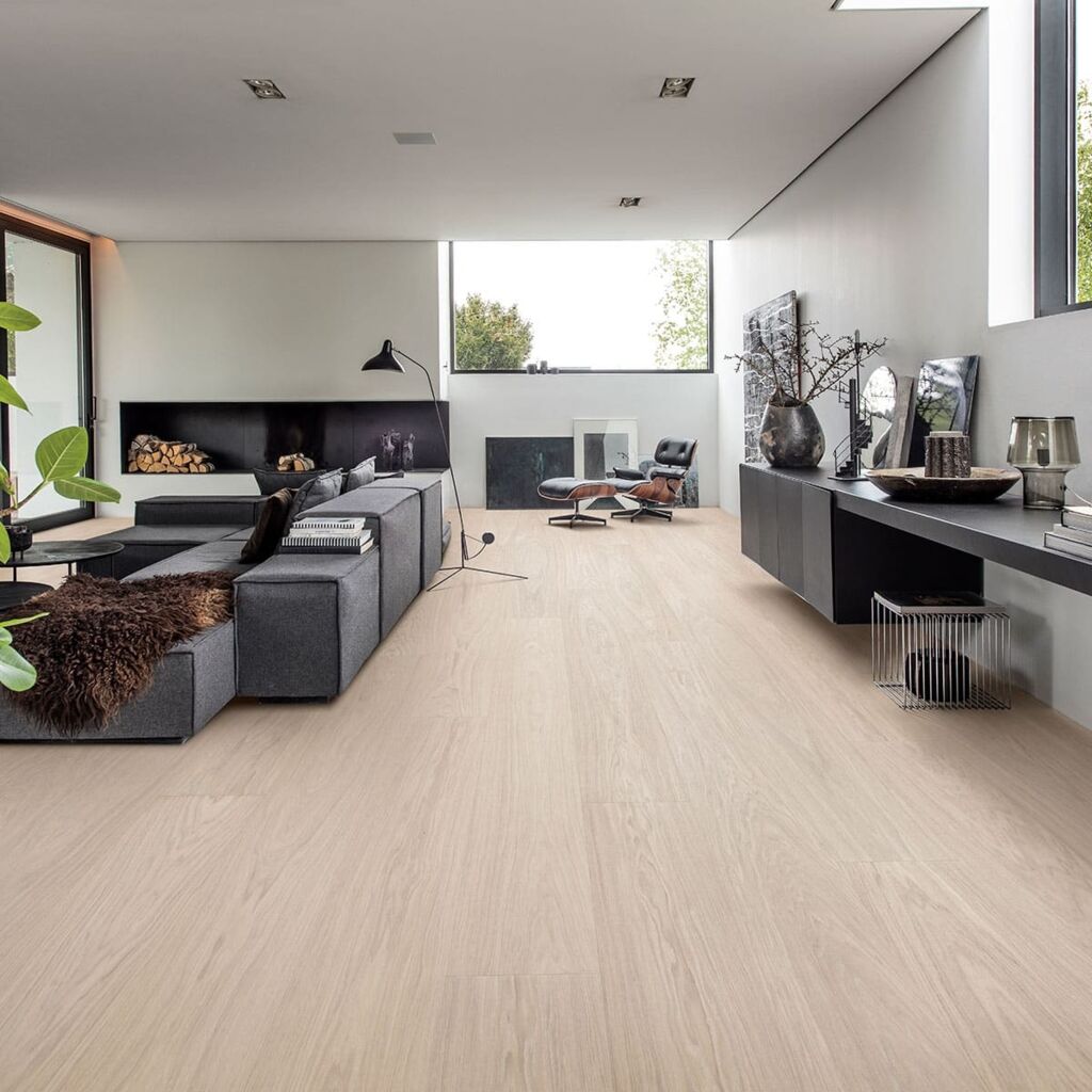 V4 Bjelin, Powder White Oak Engineered Flooring, Natural, Stained, Brushed & UV Lacquered, 206x11.3x2200mm