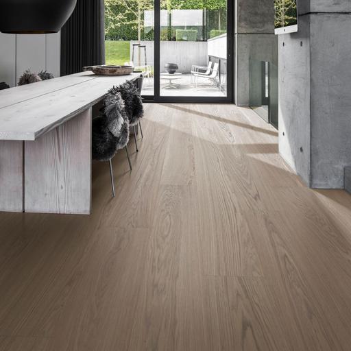 V4 Wood Flooring Grevie - Earth Grey Select Oak XXL, Veneered Flooring with Hardened MDF Core, 271mm x 11.3mm x 2,378mm