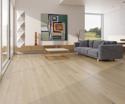 Tradition Engineered Oak Flooring, Cotton White, White Washed, Brushed, Matt Lacquered, 150x14x1900mm