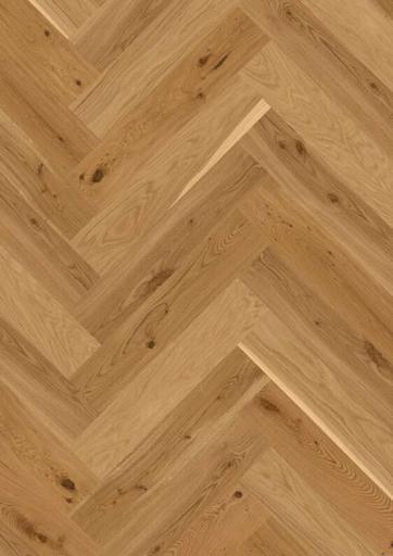 Boen Transparent Oak Herringbone Click Wood Flooring, Brushed, Live Natural, 14x138x690 mm