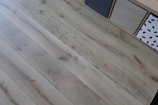 Tradition Engineered Oak Flooring, Whiteleaf Grey, Brushed, Matt Lacquered, 190x14x1900mm