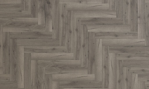 Aspen Herringbone, Dark Grey Oak Laminate Flooring, 133x8x665mm