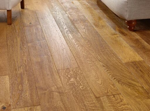 Blanko Budget Estepa, Engineered Oak Flooring, Golden, Handscraped, Deep Brushed & Lacquered, 180x20x1860mm Thumb