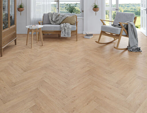 Nibe Oak Laminate Flooring, Herringbone, 100x8x600mm
