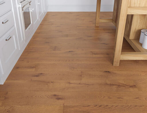 Mora Engineered Oak Flooring, Rustic, Golden Brushed & Lacquered, 190x20x1900mm Thumb