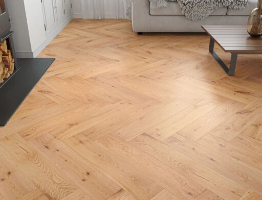 Harstad Engineered Oak Flooring, Herringbone, Rustic, Oiled, 125x15x600mm Thumb
