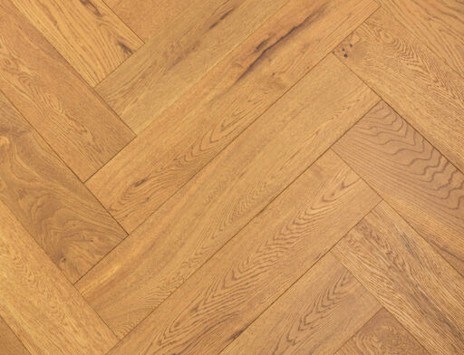 Ramberg Engineered Oak Flooring, Herringbone, Rustic, Golden Brushed & Oiled, 125x15x600mm Thumb