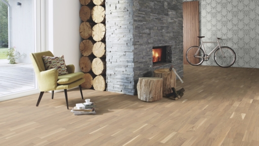 Boen Finale Oak Engineered 3-Strip Flooring, Live Pure Brushed & Lacquered, 215x14x2200mm Thumb