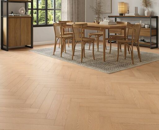 Emberfell Oak Herringbone Laminate Flooring, Soft Brown, 100x8x600mm Thumb