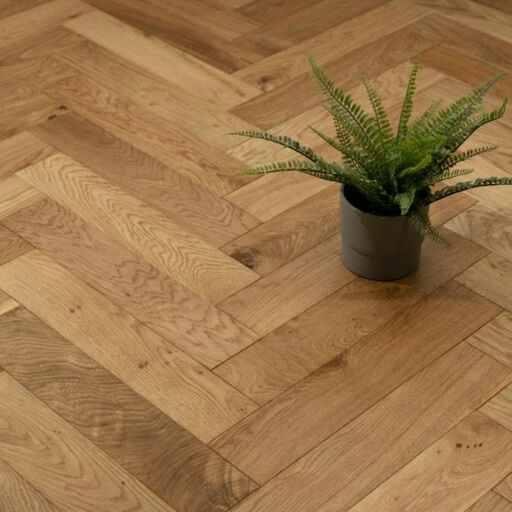 Evergreen Arden Engineered Oak Flooring, Herringbone, Natural, Brushed & Lacquered, 90x14x400mm Thumb
