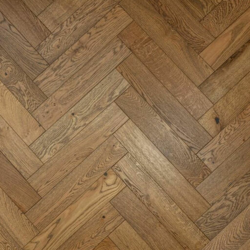 Evergreen Warwick Cottage Engineered Oak Flooring, Herringbone, Brushed & Oiled, 100x18x500mm