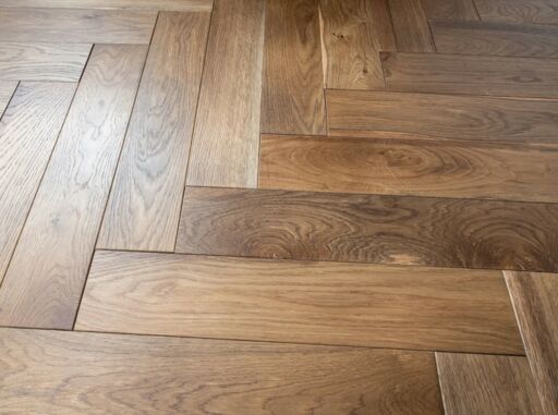 Evolve Mayfair, Engineered Oak Flooring, Herringbone, Smoked, Brushed & Lacquered, 100x18x500mm Thumb