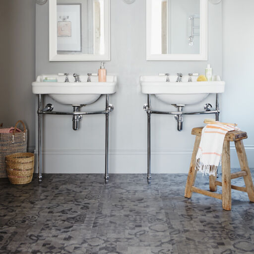 Lifestyle Colosseum Dryback Cubist Dark Tiles Luxury Vinyl Flooring, 457x2.5x914mm