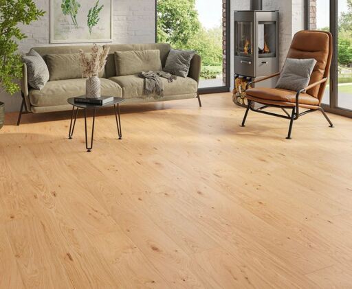 Linmora Engineered Oak Flooring, Natural, Brushed, UV Oiled, 190x20x1900mm Thumb