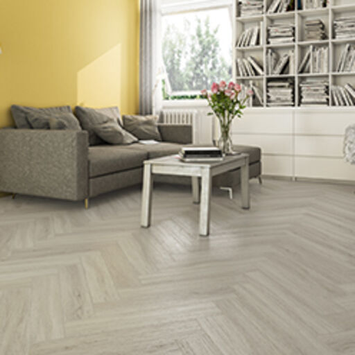 Longevity SPC Herringbone CW945 Light Grey, 615x123x4mm