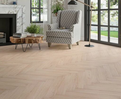 Mistbound Oak Herringbone Laminate Flooring, Grey Brown, 100x8x600mm Thumb
