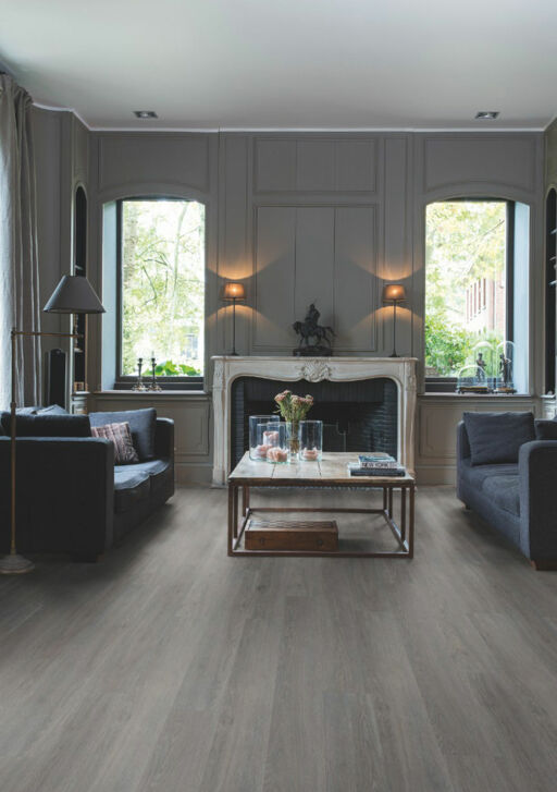 QuickStep Alpha Blos, Silk Oak Dark Grey Vinyl Flooring, 189x5x1251mm