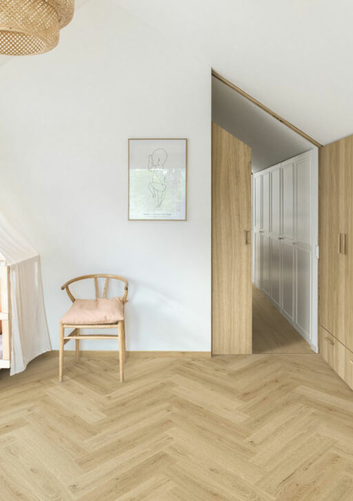QuickStep Alpha Ciro, Botanic Beige Herringbone Vinyl Flooring, 126x6x630mm Thumb
