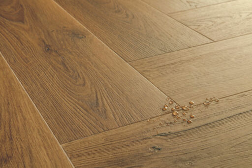 QuickStep Alpha Ciro, Botanic Caramel Oak Herringbone Vinyl Flooring, 126x6x630mm Thumb