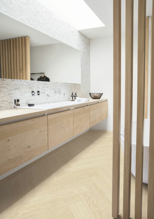 QuickStep Alpha Ciro, Pure Oak Polar Herringbone Vinyl Flooring, 126x6x630mm Thumb