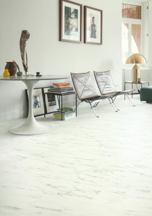 QuickStep Alpha Oro, Marble Carrara White Vinyl Flooring, 303x5x610mm