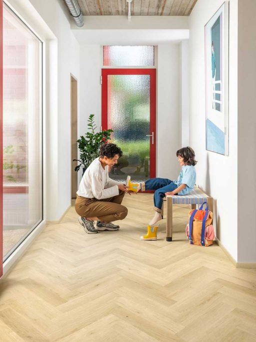 QuickStep Impressive Design, Ginger Oak Herringbone Laminate Flooring, 131x8x655mm