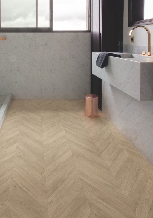 QuickStep Impressive Patterns, Chevron Oak Taupe Laminate Flooring, 8mm