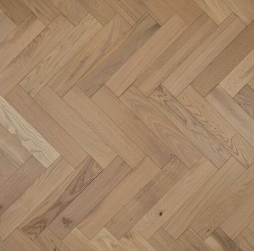 Solid Oak Parquet Flooring Herringbone Blocks, Rustic, Invisible Lacquered, 90x18x300mm Thumb