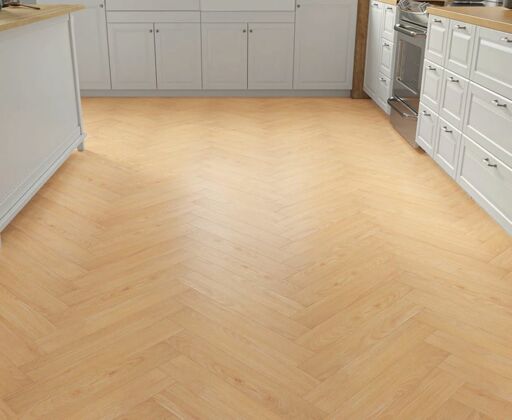 Sunspire Oak Herringbone Laminate Flooring, Golden Blonde, 100x8x600mm Thumb