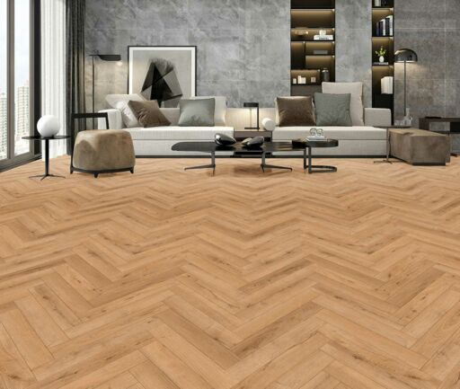 Tradition BML Golden Oak Laminate Flooring, Herringbone, 101x12x606mm