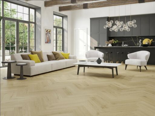 Tradition BML Nordic White Herringbone SPC Vinyl Flooring, 126x6.5x630mm