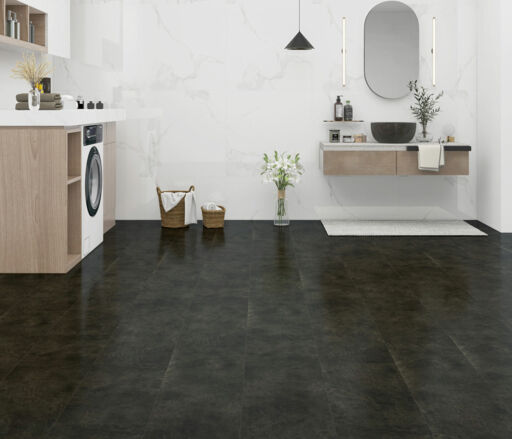 Tradition BML Only Black Tile Effect SPC Vinyl Flooring, 310x6.5x600mm