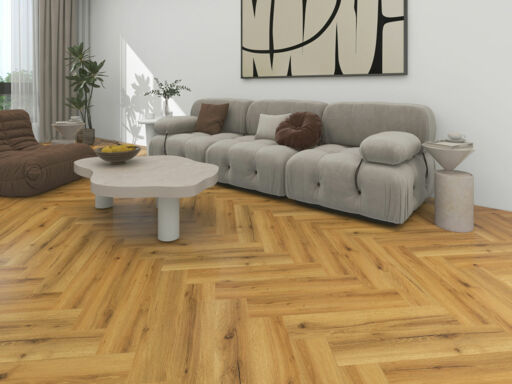 Tradition BML Smoked Oak Herringbone SPC Vinyl Flooring, 126x6.5x630mm