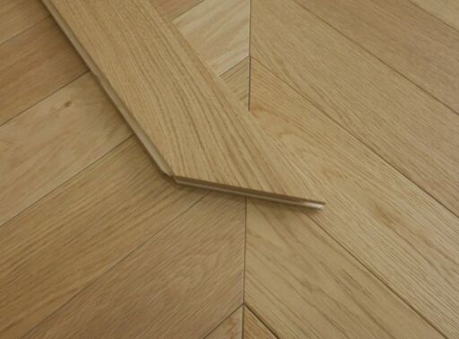 Tradition Chevron Engineered Oak Flooring, Prime, Brushed & Matt Lacquered, 90x14x510mm