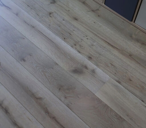 Tradition Engineered Oak Flooring, Whiteleaf Grey, Brushed, Matt Lacquered, 190mm x 14mm x 1900mm Thumb
