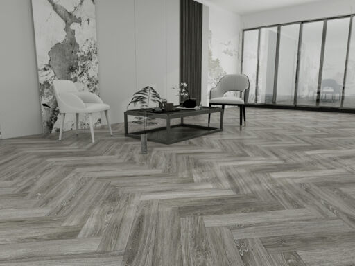 Tradition LVT Dryback Danish Grey Glue Down Herringbone, 620x124x2.5mm